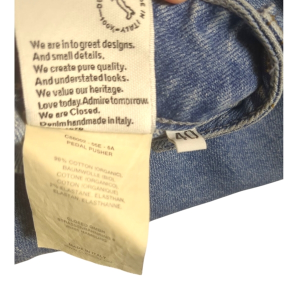 Closed Jeans High Waisted Pedal Pusher Cropped Jeans Sz 40/US 6 Ret$359 - Picture 12 of 13